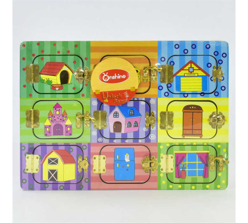 Бізіборд дерев'яний M 02999 (32) замочки, в плівці