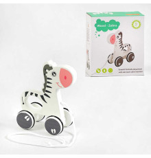 Каталка C 64010 (45) “Зебра”, дерев’яна, в коробці