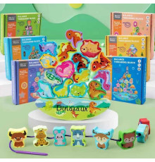 Балансир дерев'яний C 65097 (60) шнурівка, в коробці, ВИДАЄТЬСЯ ТІЛЬКИ МІКС ВИДІВ