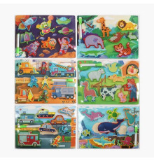 Пазли-вкладиші D 38354 (80) дерев'яні, маркер, у плівці, ВИДАЄТЬСЯ ТІЛЬКИ МІКС ВИДІВ