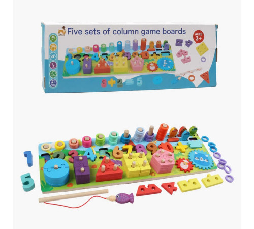 Логічна дерев’яна дошка C 74258 (30) магнітна риболовля, шестерні, кілочки, цифри, кільця, форми, сортер, в коробці – в наличии! Купите сейчас у KAZKOVA
