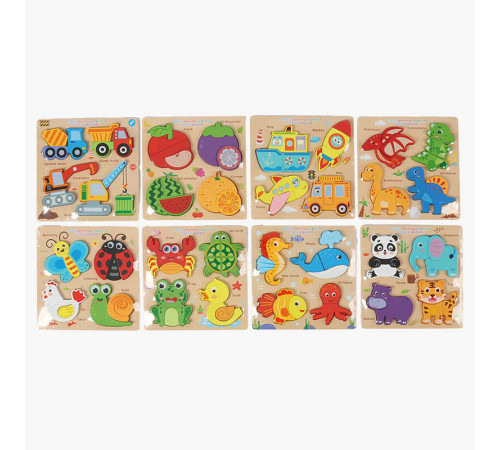 Пазли-вкладиші C 74207 (120) дерев’яні, підписи англійською мовою, в плівці, ВИДАЄТЬСЯ ТІЛЬКИ МІКС ВИДІВ