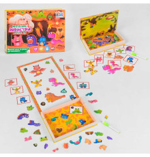 гр Дерев'яна магнітна дошка "Маленькі монстри" 17037 (12) "4FUN Game Club Wood", 68 елементів, пазли, маркер, українською мовою, в коробці
