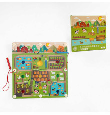 Дерев'яна магнітна гра C 65697 (20) “Ферма”, два стилуси, в коробці