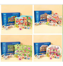 Шнурівка дерев'яна C 68833 (48) ігрова панель, фігурні елементи, мотузки, в коробці, ВИДАЄТЬСЯ МІКС ВИДІВ