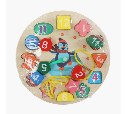 Годинник дерев`яний C 74253 (120) гра шнурівка, сортер, у плівці