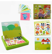 Дерев'яна магнітна дошка С 74453 (28) "Ферма", маркер, картки, магніт, назви англійською мовою, в коробці