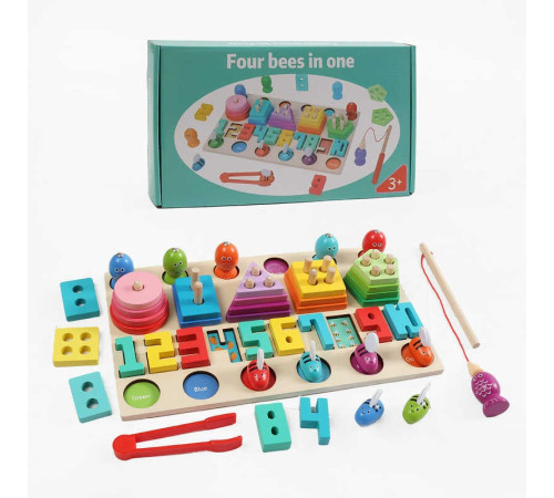 Логічна дерев’яна дошка C 74579 (30) геометричний сортер, сортер за кольорами, магнітна риболовля, цифри, напия, цифри, написи англ. мовою, в коробці – в наличии! Купите сейчас у KAZKOVA
