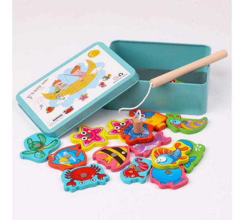 Магнітна риболовля C 74231 (120) дерев'яна, 15 елементів, вудка, в боксі