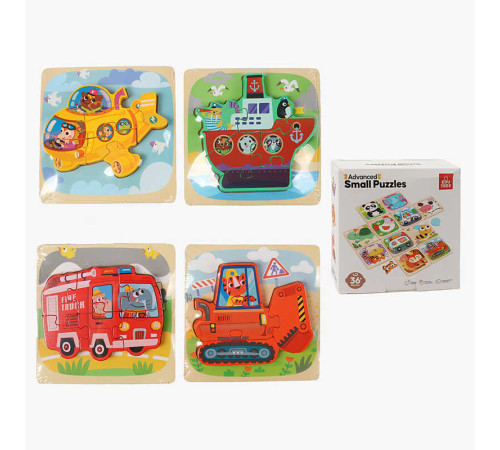 Пазли-вкладиші C 74360 (36) дерев’яні, 4 пазли, в коробці