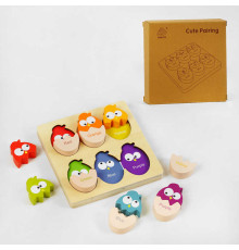 Вкладиші C 60391 (36) дерев'яні, пташки, кольори англійською, в коробці