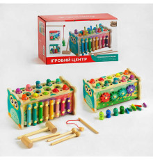 гр Ігровий центр 22657 (24) "4FUN Game Club Wood", ксилофон, магнітна гра, стукалка, шестерні, в коробці