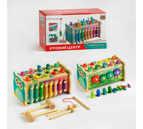 гр Ігровий центр 22657 (24) "4FUN Game Club Wood", ксилофон, магнітна гра, стукалка, шестерні, в коробці
