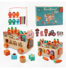 Ігровий центр С 62748 (18) дерев’яний, каталка, сортер, магнітна риболовля з вудочкою, в коробці