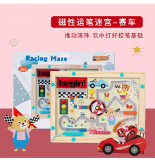 Дерев'яна магнітна гра C 71006 (48) магнітна ручка, кульки, в коробці