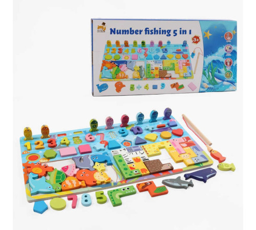 Логічна дерев’яна дошка C 73325 (24) магнітна риболовля, цифри, геометричні форми, сортер, тваринки, в коробці – в наличии! Купите сейчас у KAZKOVA