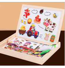 Дерев'яна магнітна дошка C 74015 (36) “Ферма”, магнітні пазли, дошка пиши-стирай, в коробці