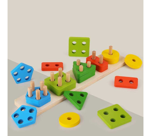 Дерев'яний геометричний сортер С 74535 (48) розмір - 29.5х7х5 см, в плівці – в наличии! Купите сейчас у KAZKOVA