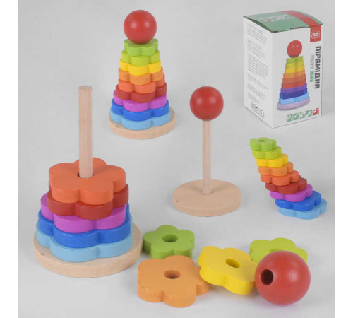 гр Пірамідка дерев'яна 50046 (24) "4FUN Game Club Wood" в коробці