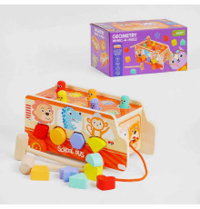 Ігровий центр C 57605 (24) дерев’яний, сортер, стукалка, 10 елементів, в коробці