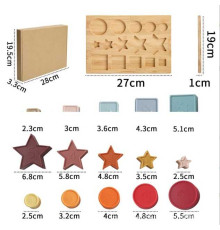 Вкладиші C 64041 (51) дерев'яна дошка, сортер геометричний, за формою, гумові фігурки, в коробці