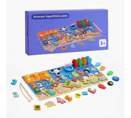 Логічна дерев’яна дошка 63983 / MBS 2304 / 6610-А1 (20) цифри, фігури, написи рос. мовою, пальчикові ігри, риболовля, динозаври, в коробці – в наличии! Купите сейчас у KAZKOVA