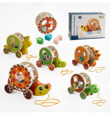 Каталка C 65729 (50) “Тваринка”, дерев’яна, геометричний сортер, ВИДАЄТЬСЯ ТІЛЬКИ МІКС ВИДІВ