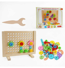 Мозаїка дерев’яна С 68307 (20) 2в1, 3D, гра-шнурівка, гайковий ключ, в коробці