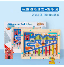 Дерев'яна магнітна гра C 71007 (48) магнітна ручка, кульки, в коробці