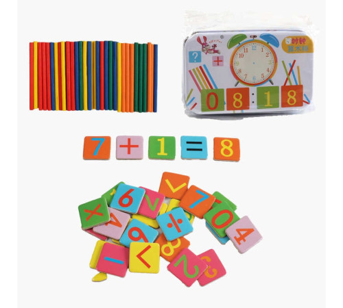 Математична магнітна гра C 73229 (200) магнітні картки, цифри, дерев’яні палички, в боксі – в наличии! Купите сейчас у KAZKOVA