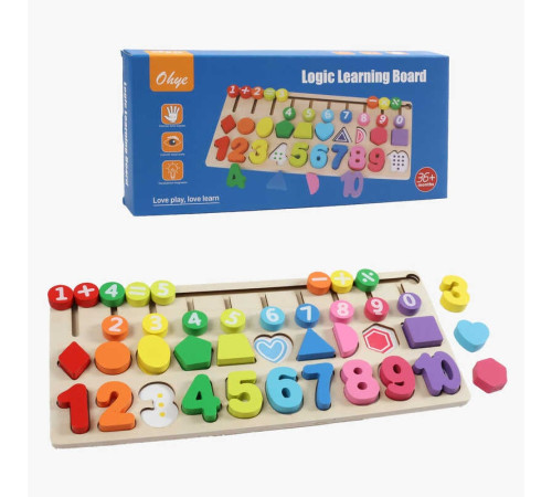 Логічна дерев’яна дошка C 74280 (36) лабіринт, цифри, форми, в коробці – в наличии! Купите сейчас у KAZKOVA