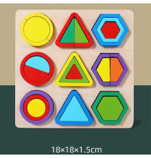 Пазли-вкладиші С 74395 (100) дерев'яні, фігури, 9 штук, у плівці