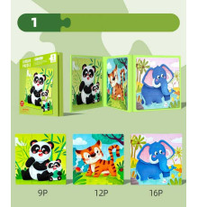 Магнітні пазли С 74329 (40) 3 тематичні дерев’яні пазли, 37 елементів на магнітах, різні рівні складності, у плівці