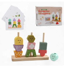 Логічна гра F 43642 (60) дерев`яна, фігурки, 10 карток із завданнями, в коробці