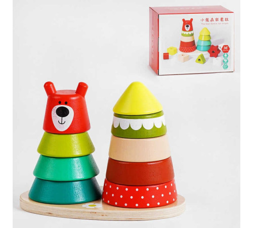 Пірамідка дерев`яна C 54571 (24) у коробці – в наличии! Купите сейчас у KAZKOVA