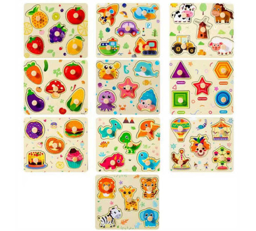 Вкладиші C 68840 (270) дерев'яні, 5 елементів, зручна ручка, в плівці, ВИДАЄТЬСЯ МІКС ВИДІВ