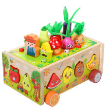 Ігровий центр C 71010 (24) дерев’яний, каталка, 21.1х16х9.9 см, сортер, магнітна гра, галявина з овочами, в коробці