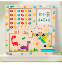 Дерев'яна магнітна гра C 71016 (60) 20 карток із завданнями, англійська абетка, цифри, магнітний стилус, в коробці