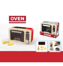 Мікрохвильова піч 818-508 A (18/2) дерев'яна, підсвічування, звуки, муляжі їжі, які змінюють колір, в коробці