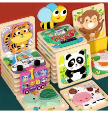 Пазли-вкладиші C 73295 (36) 4 штуки в наборі, дерев’яні, в коробці ВИДАЄТЬСЯ ТІЛЬКИ МІКС ВИДІВ