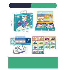 Дерев'яна магнітна дошка С 74457 (36) “Транспорт”, 14 карток із завданнями, дошка пиши-стирай, в коробці