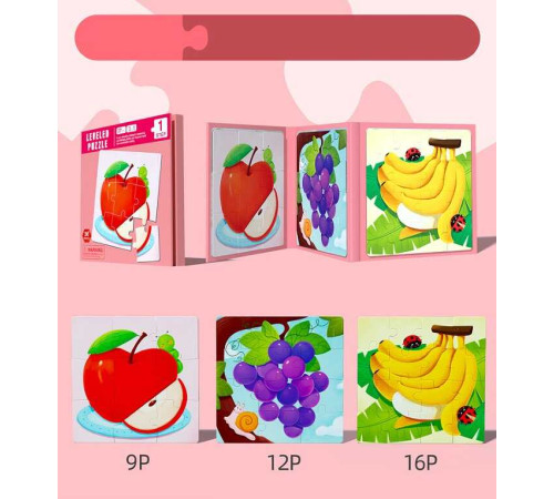 Магнітні пазли С 74330 (40) 3 тематичні дерев’яні пазли, 37 елементів на магнітах, різні рівні складності, у плівці – в наличии! Купите сейчас у KAZKOVA