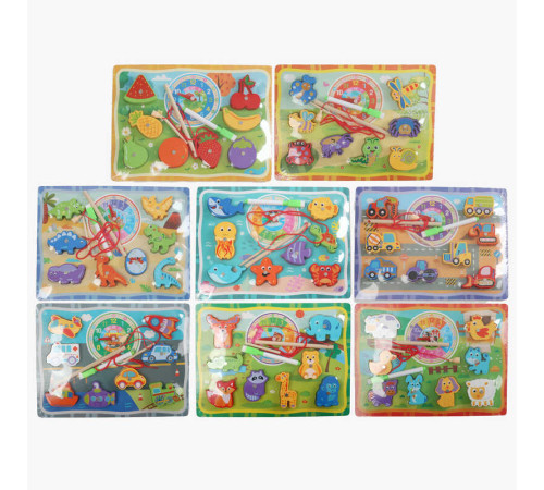 Вкладиші C 74615 (60) дерев'яні, годинник, магнітна риболовля, маркер, у плівці, ВИДАЄТЬСЯ МІКС ВИДІВ