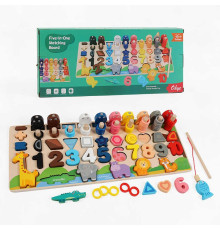 Логічна дерев’яна дошка C 65026 (30) магнітна риболовля, сортер, в коробці