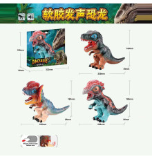 Динозавр W 677 (60/2) 3 види, звуки, гумовий, пискавка, в коробці, ВИДАЄТЬСЯ ТІЛЬКИ МІКС ВИДІВ