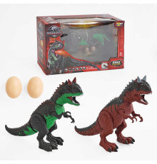 Динозавр NY 040 A (36/2) 2 кольори, підсвічування, парогенератор, рухається, несе яйця, звук, рухливі кінцівки, в коробці