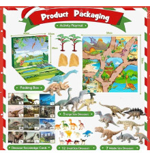 Набір динозаврів WS 26 (20) адвент-календар, фігурки динозаврів, 24 комірки, ігрове поле, в коробці