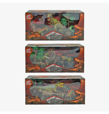 Набір динозаврів Q 9899-222 (12/2) 3 види, 9 елементів, 6 динозаврів, аксесуари, в коробці