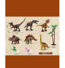 Набір динозаврів JB 008 T (36/2) 10 дорослих особин, 3 особини в яйці, пальма, у пакеті