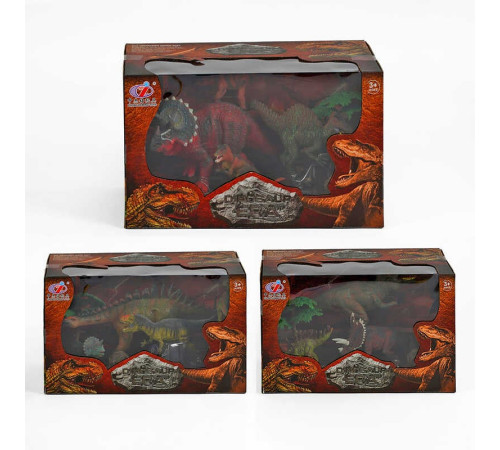Набір динозаврів Q 9899-202 (24/2) 3 види, 6 елементів, 4 динозавра, аксесуари, в коробці – в наличии! Купите сейчас у KAZKOVA